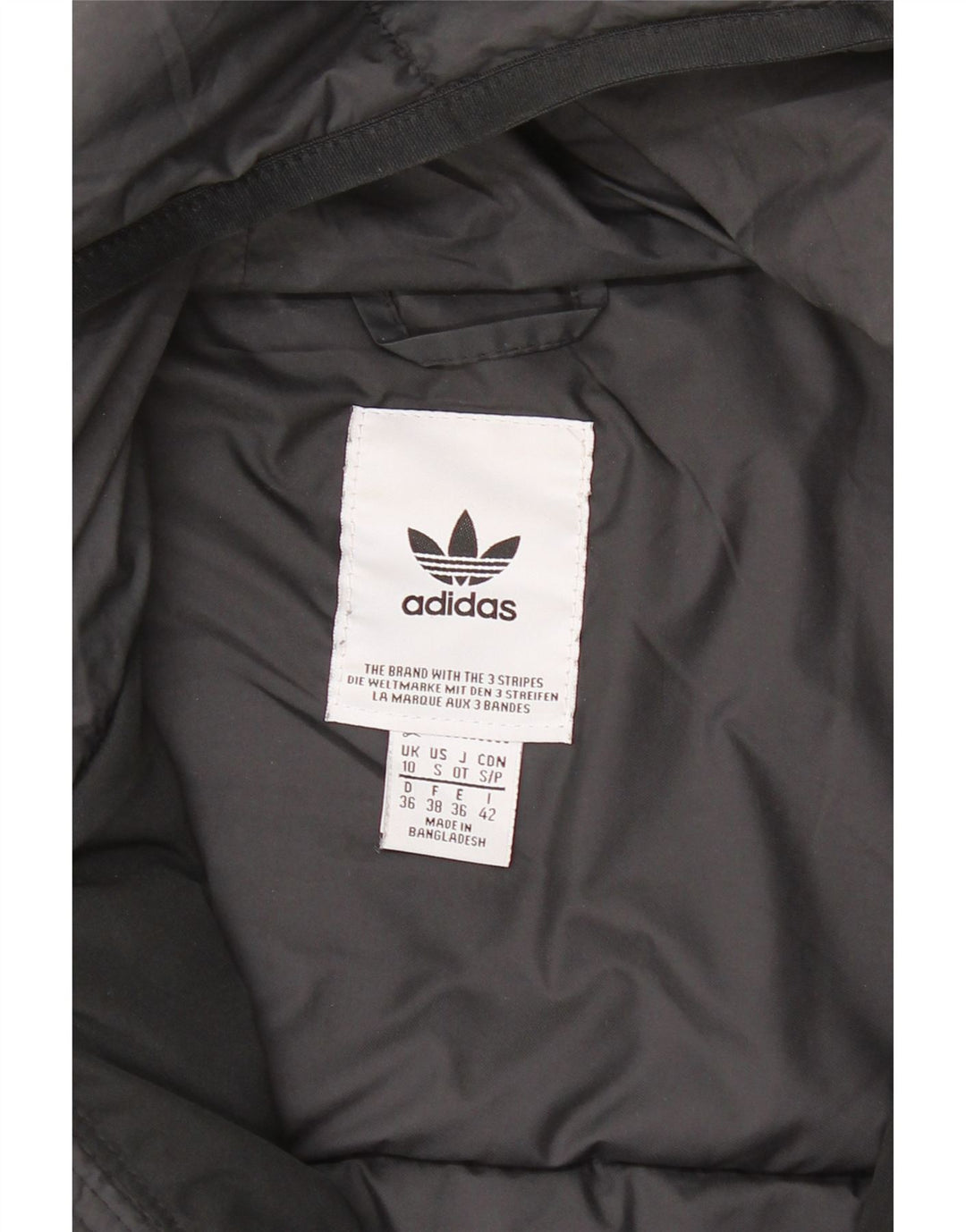 ADIDAS Womens Hooded Padded Jacket UK 10 Small  Grey Polyester