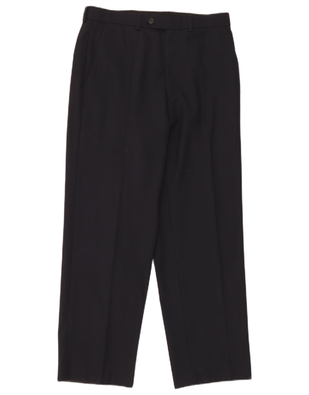 Gerade Herren-Anzughose von Marks & Spencer, W30, L29, marineblaue Schurwolle