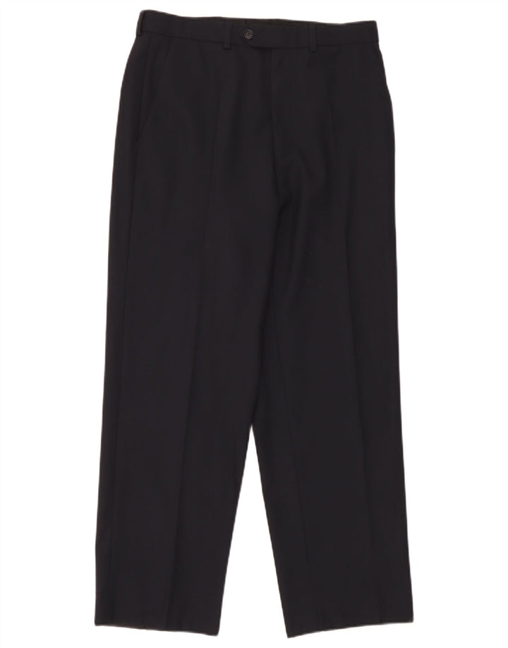 Gerade Herren-Anzughose von Marks & Spencer, W30, L29, marineblaue Schurwolle
