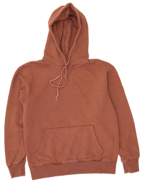 Zara Womens Oversized Hoodie Jumper UK 10 Small Brown Cotton