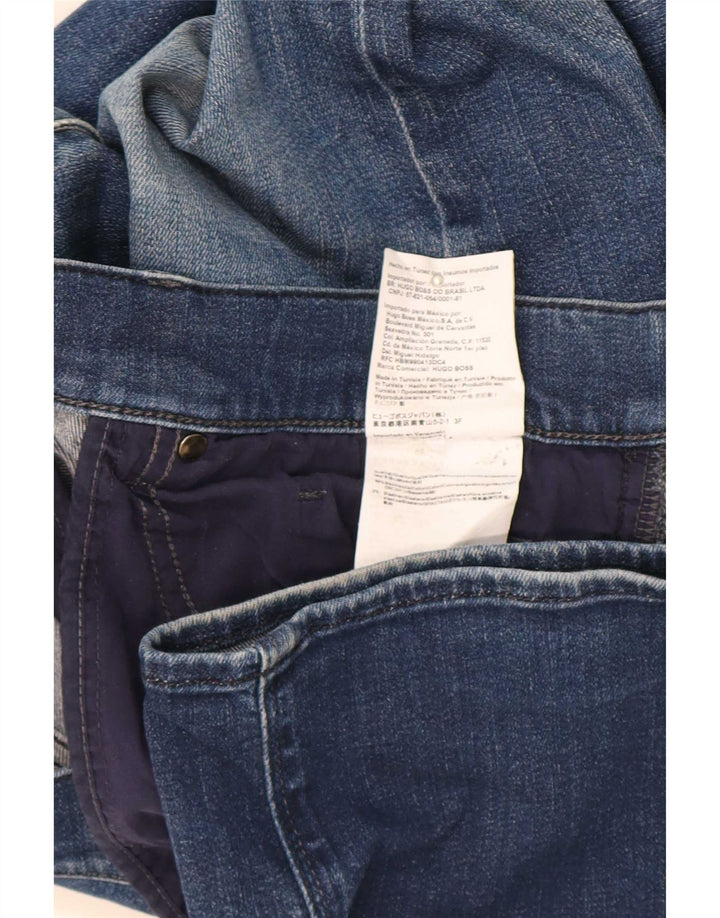 Hugo Boss Herren Straight Jeans W34 L32 Blaue Baumwolle