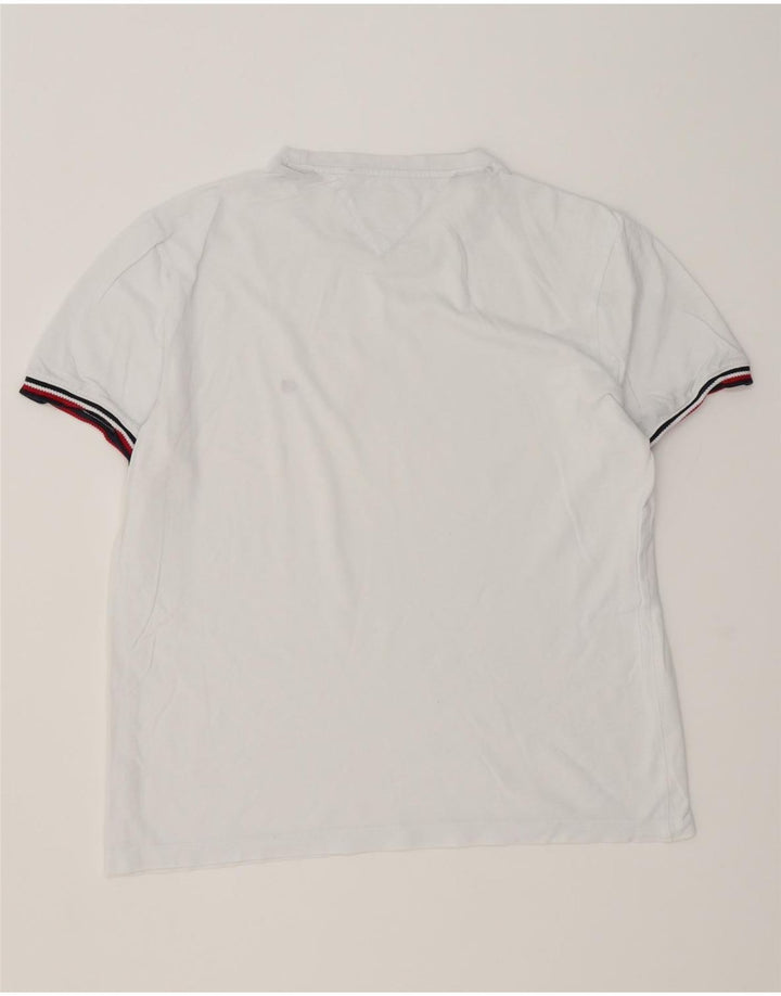 Tommy Hilfiger Herren-T-Shirt mit normaler Passform, mittelweiß gestreift