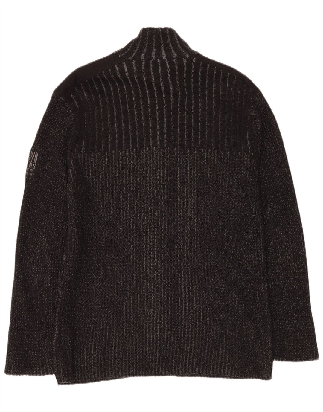 CALVIN KLEIN JEANS Damen Strickjacke UK 14 Große graue Baumwolle