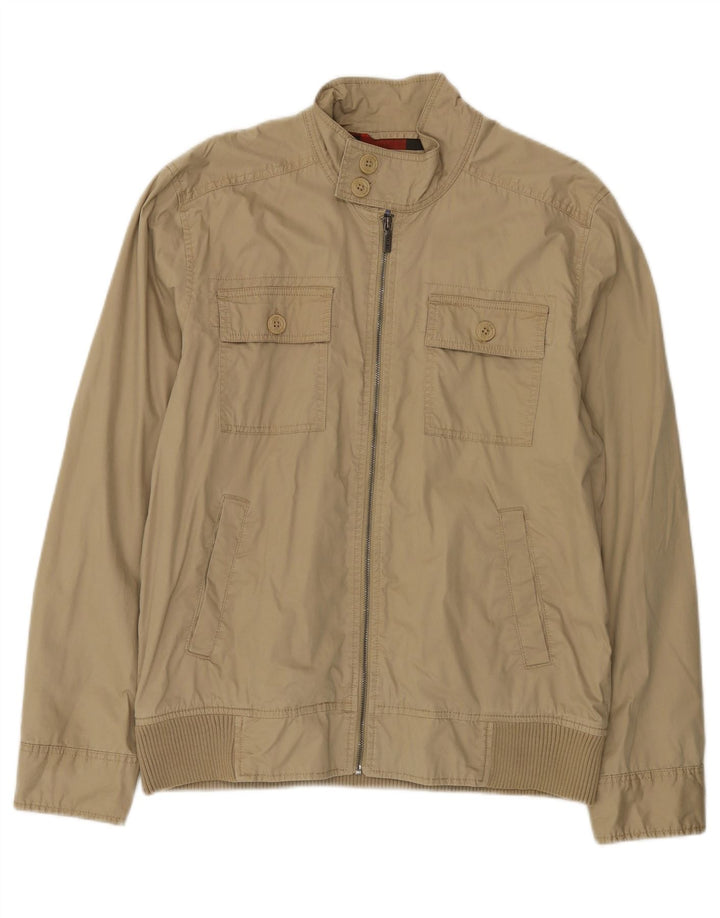 Fat Face Herren Bomberjacke UK 40 Large Beige Baumwolle