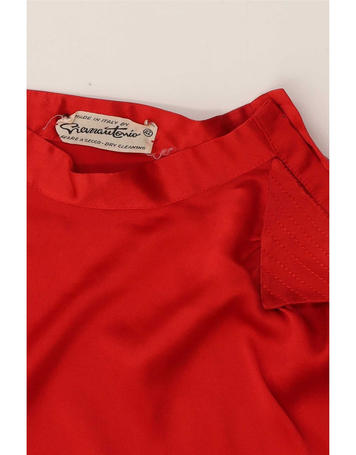Vintage Damen LangarmBluse Top IT 42 Mittelrot