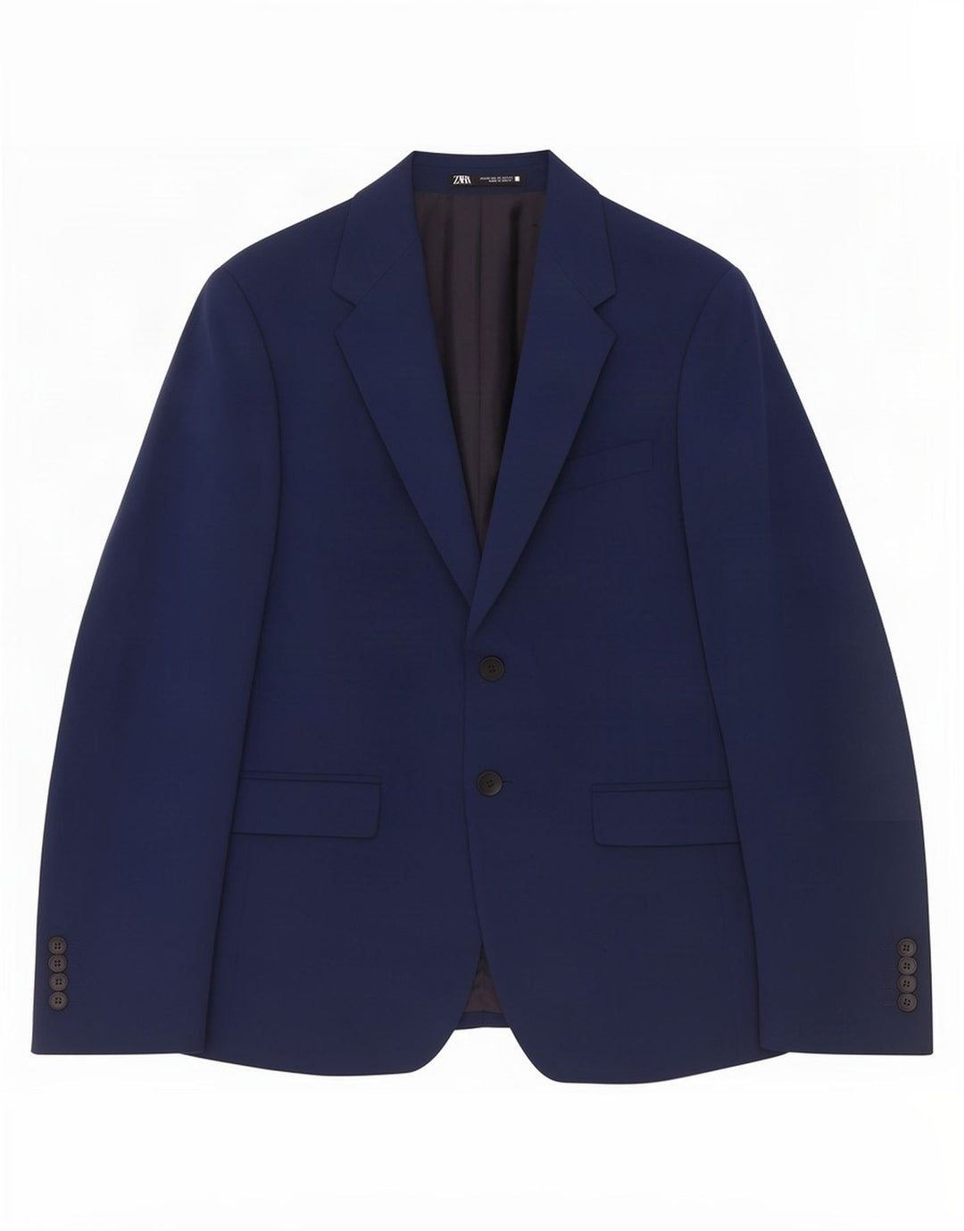 Zara Herren-Blazer mit 2 Knöpfen, EU 46, klein, Marineblau