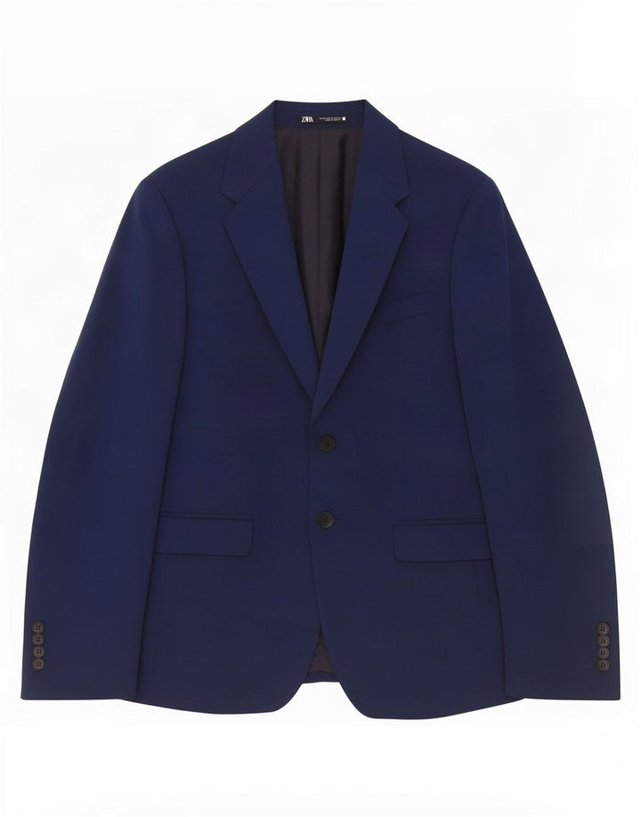 Zara Herren-Blazer mit 2 Knöpfen, EU 46, klein, Marineblau