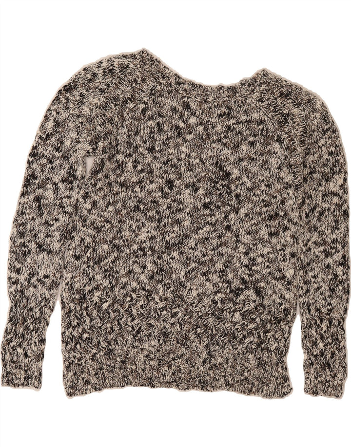 MASSIMO DUTTI Womens Boat Neck Jumper Sweater UK 14 Medium Grey Flecked Vintage Massimo Dutti and Second-Hand Massimo Dutti from Messina Hembry 