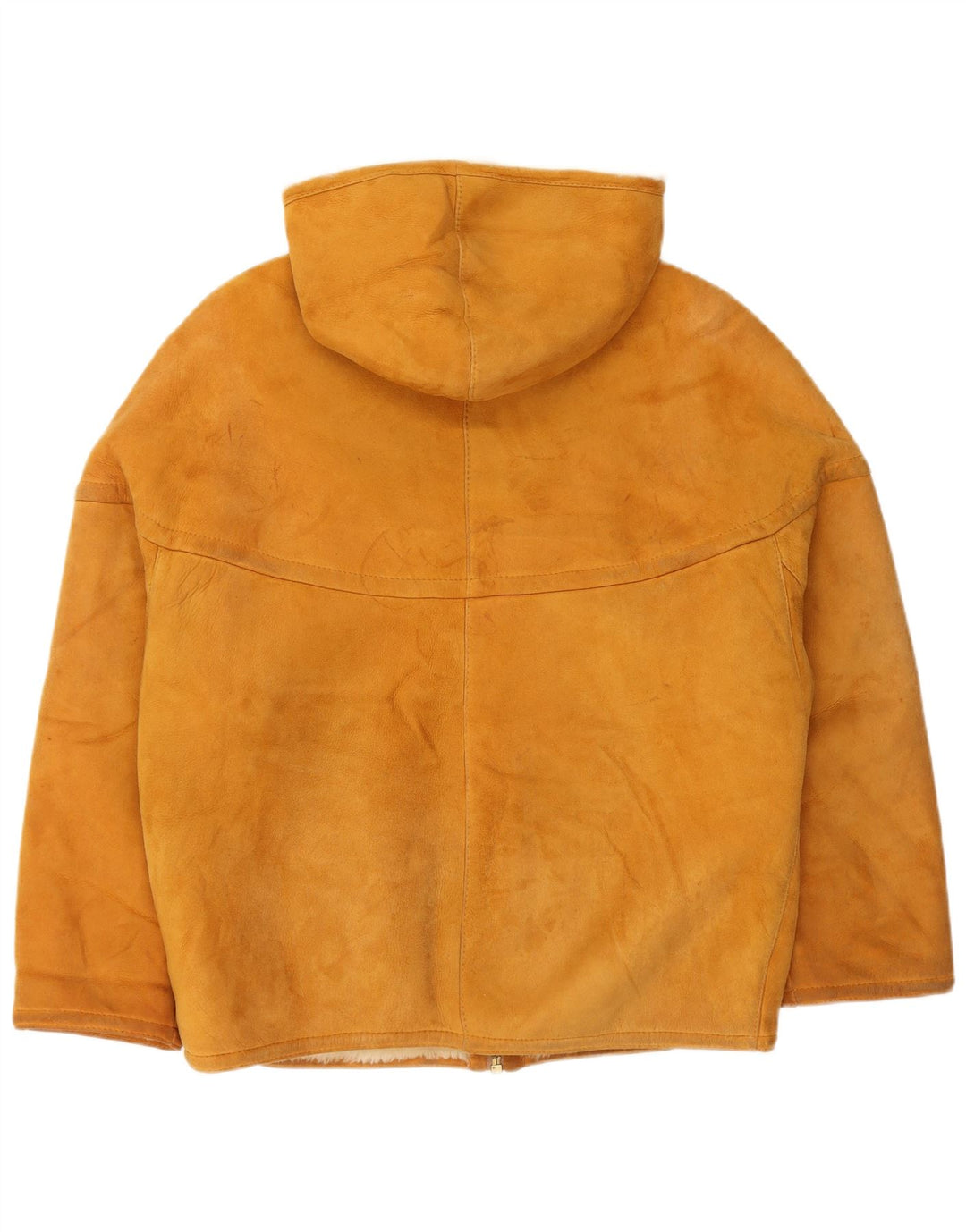 Vintage Damen Lammfelljacke mit Kapuze EU 44 XL Beige Lammfell