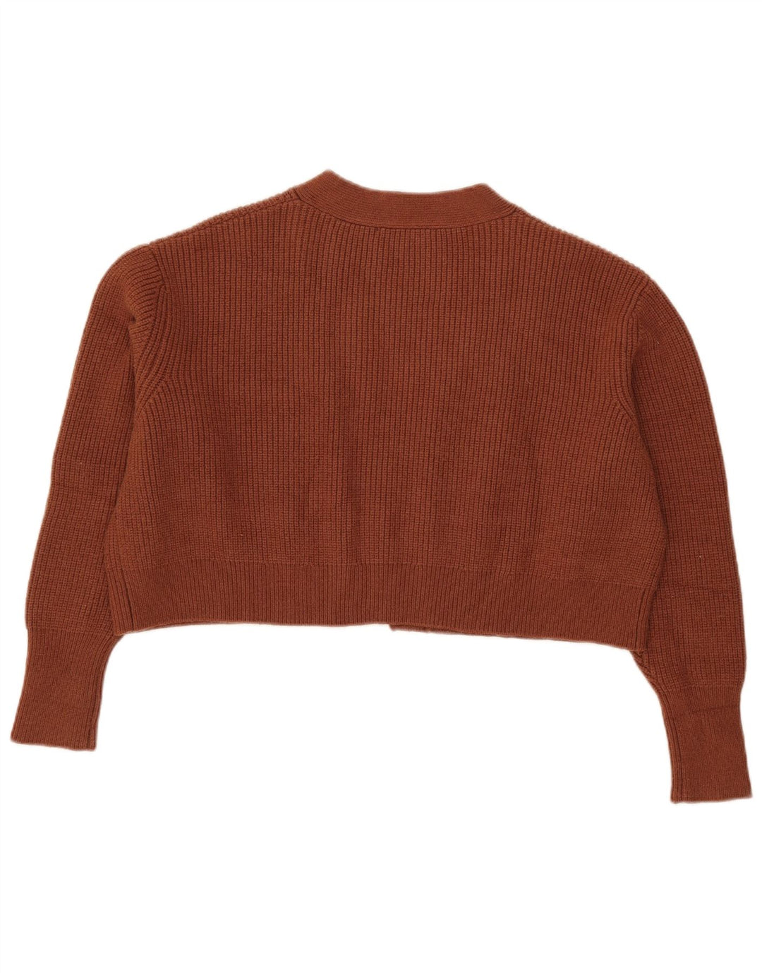 Zara Damen-Strickjacke, übergroß, bauchfrei, offen, Gr. 14, Mittelbraun