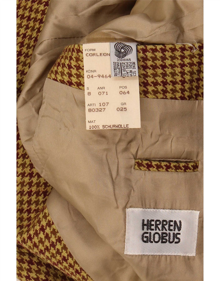 Hugo Boss Herren 2-Knopf-Blazerjacke UK 42 XL Braune Hahnentritt-Schurwolle