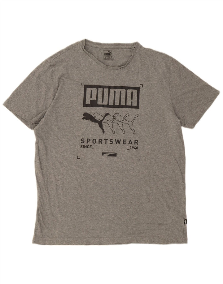 Puma Herren Grafik T-Shirt Top XL Grau Baumwolle