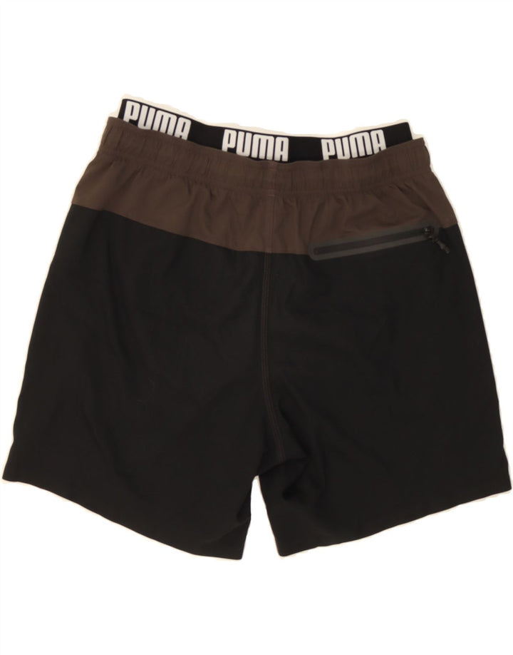 PUMA Mens Graphic Sport Shorts Large  Black Colourblock Polyester Vintage Puma and Second-Hand Puma from Messina Hembry 