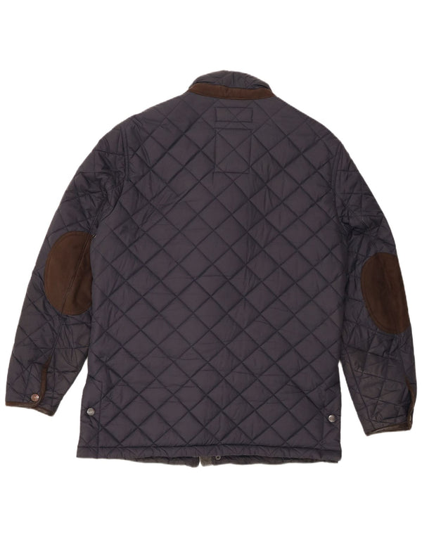 Crew Clothing Herren Steppjacke UK 40 Large Marineblaues Nylon