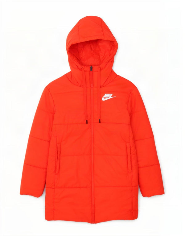 Nike Damen Übergroßer grafischer reversibler gepolsterter Mantel UK 10 Small Orange