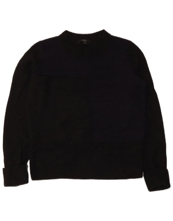 Cos Damen-Pullover mit Rundhalsausschnitt, Gr. 10, Größe S, schwarze Wolle