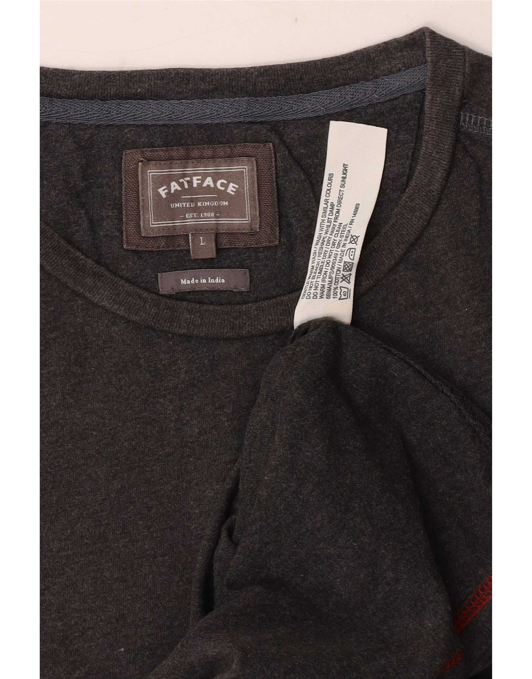 Fat Face Herren T-Shirt Top Large Grau Baumwolle