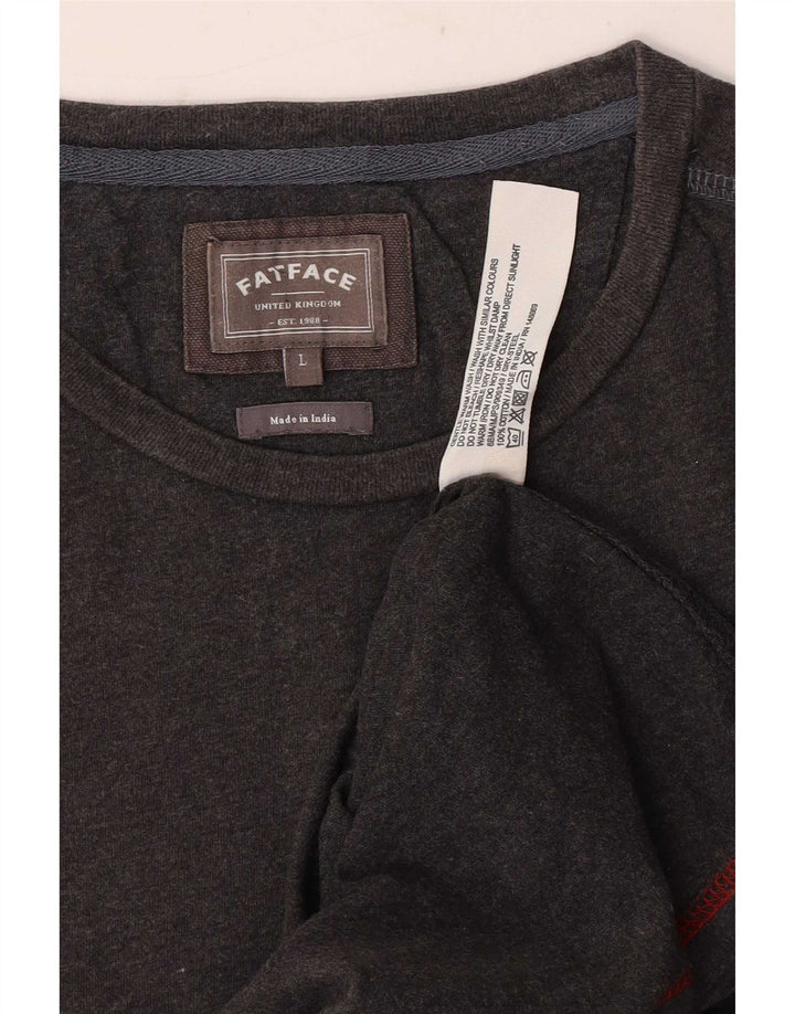 Fat Face Herren T-Shirt Top Large Grau Baumwolle