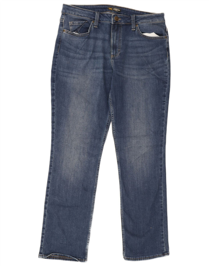 Lee Damen Mid Rise Regular Straight Jeans W31 L31 Blaue Baumwolle