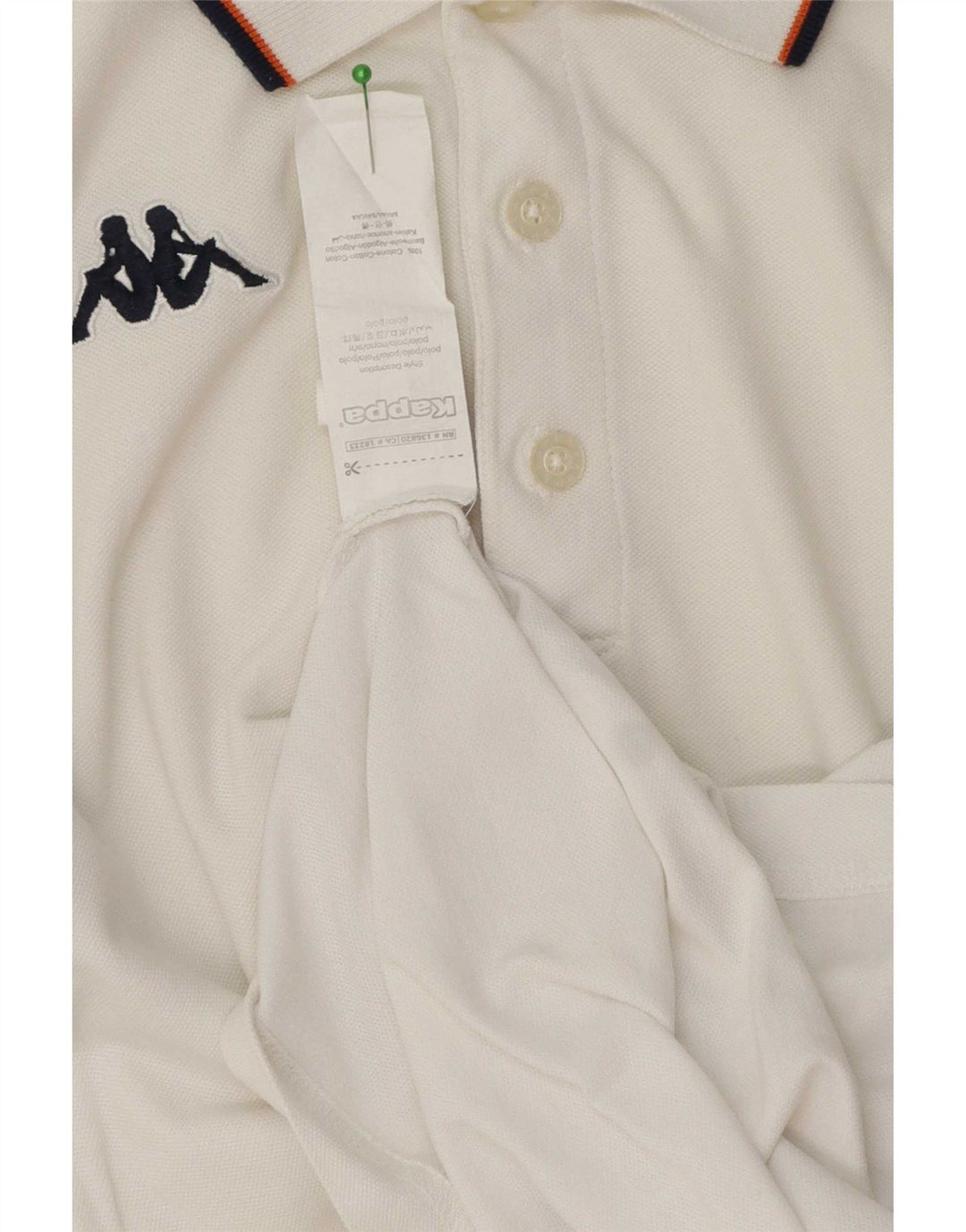 Kappa Herren-Poloshirt, klein, weiß gestreift, Baumwolle