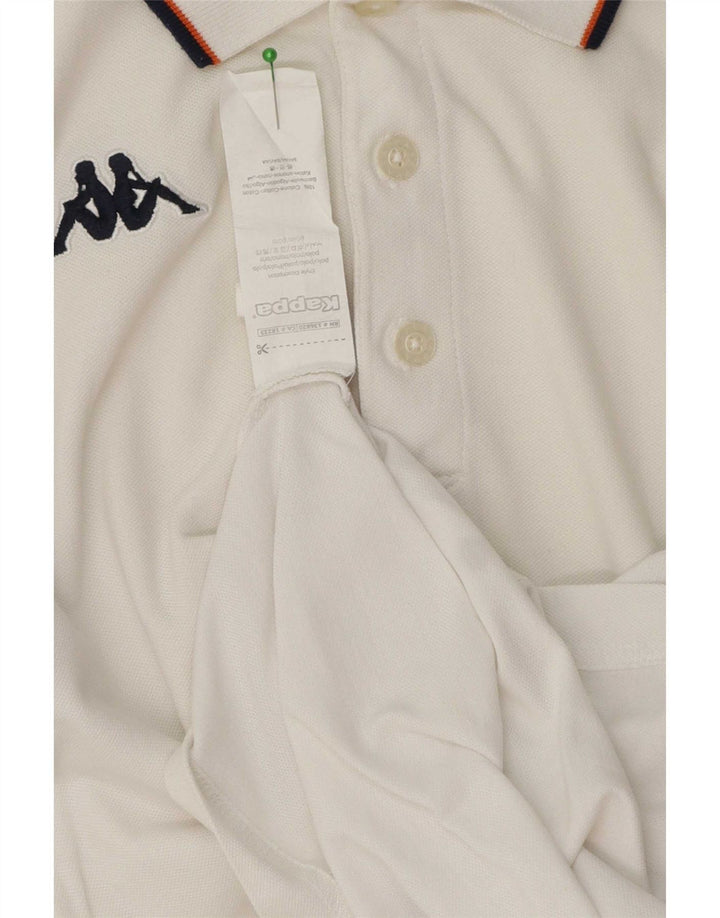 Kappa Herren-Poloshirt, klein, weiß gestreift, Baumwolle