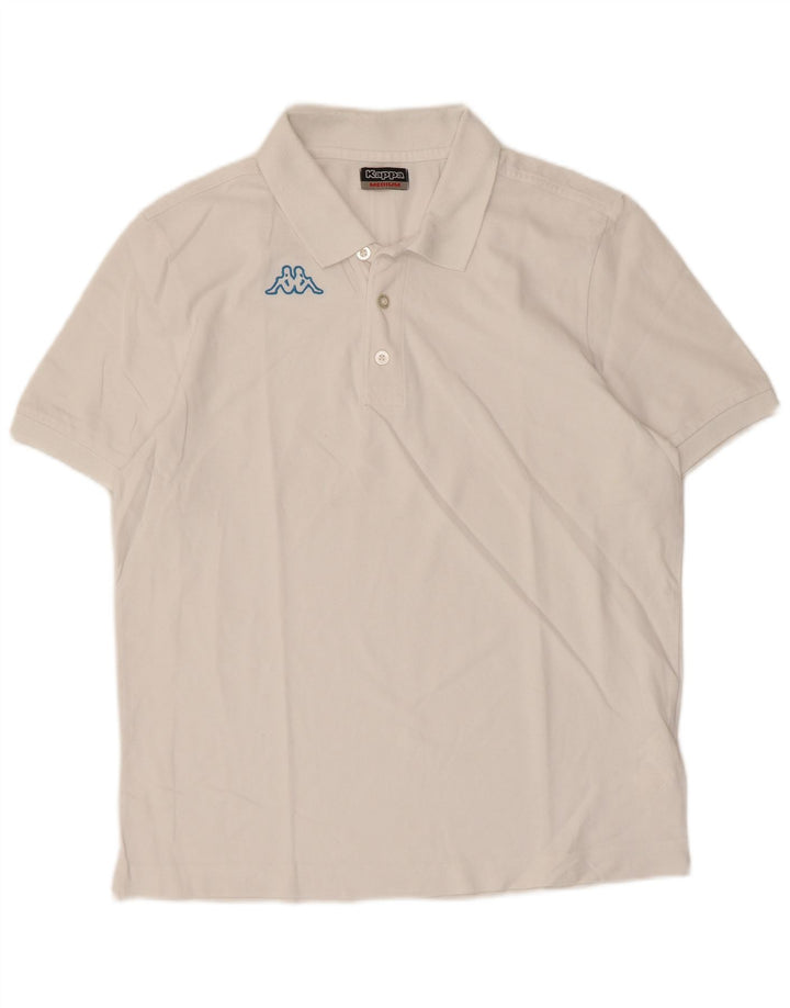 Kappa Herren-Poloshirt aus mittelweißer Baumwolle