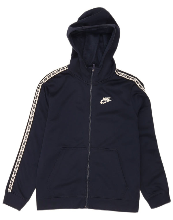 Nike Jungen-Kapuzenpullover mit Reißverschluss, 10–11 Jahre, mittleres Marineblau, Farbblock