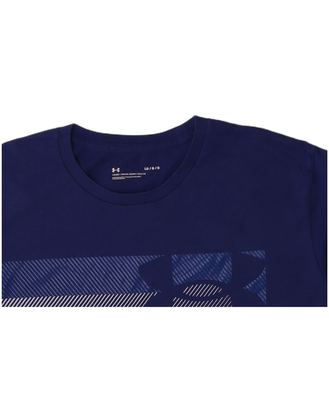 UNDER ARMOUR Herren-T-Shirt mit Grafik, Größe L, aus blauer Baumwolle