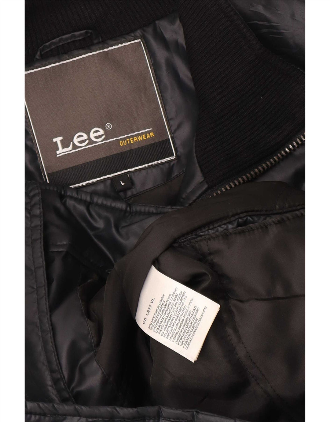 Lee Herren wattierte Jacke UK 40 Large Schwarz Polyester