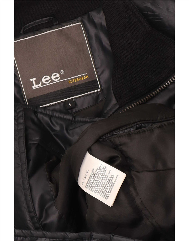 Lee Herren wattierte Jacke UK 40 Large Schwarz Polyester