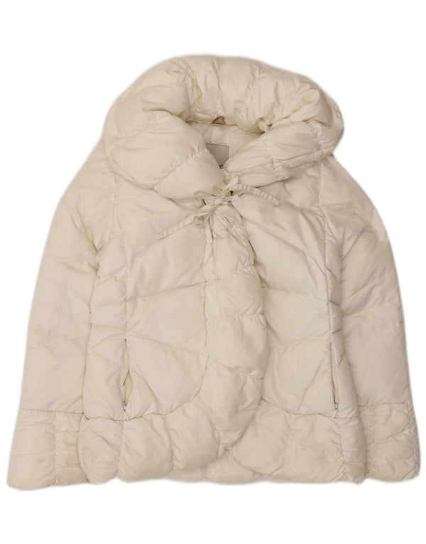 Moncler Wattierte Jacke für Mädchen, 9–10 Jahre, weißes Nylon