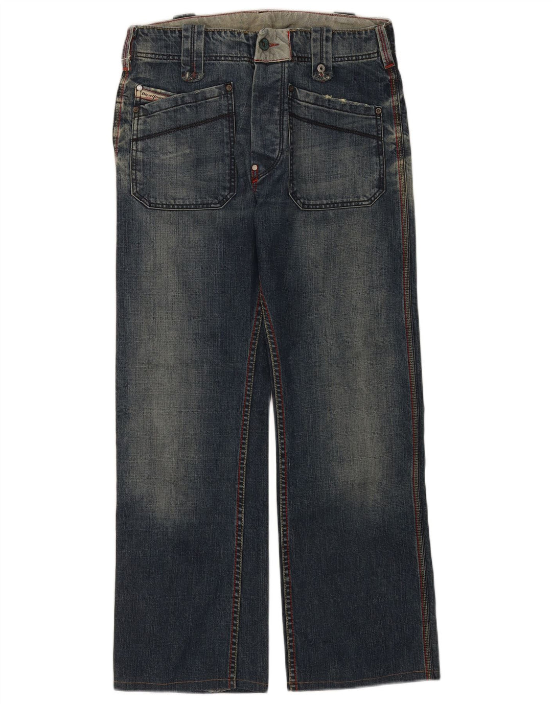 Diesel Damen Straight Jeans W29 L28 Blaue Baumwolle