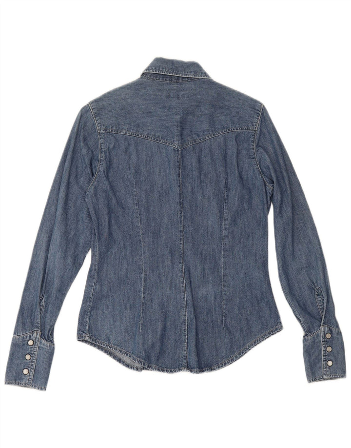 CARRERA Damen Jeanshemd UK 10 Small Blaue Baumwolle