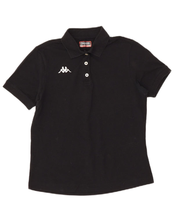 Kappa Damen Poloshirt UK 14 Mittelschwarze Baumwolle