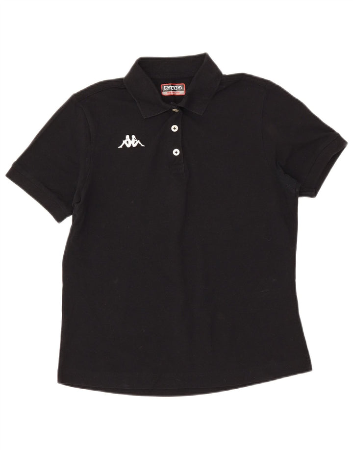 Kappa Damen Poloshirt UK 14 Mittelschwarze Baumwolle