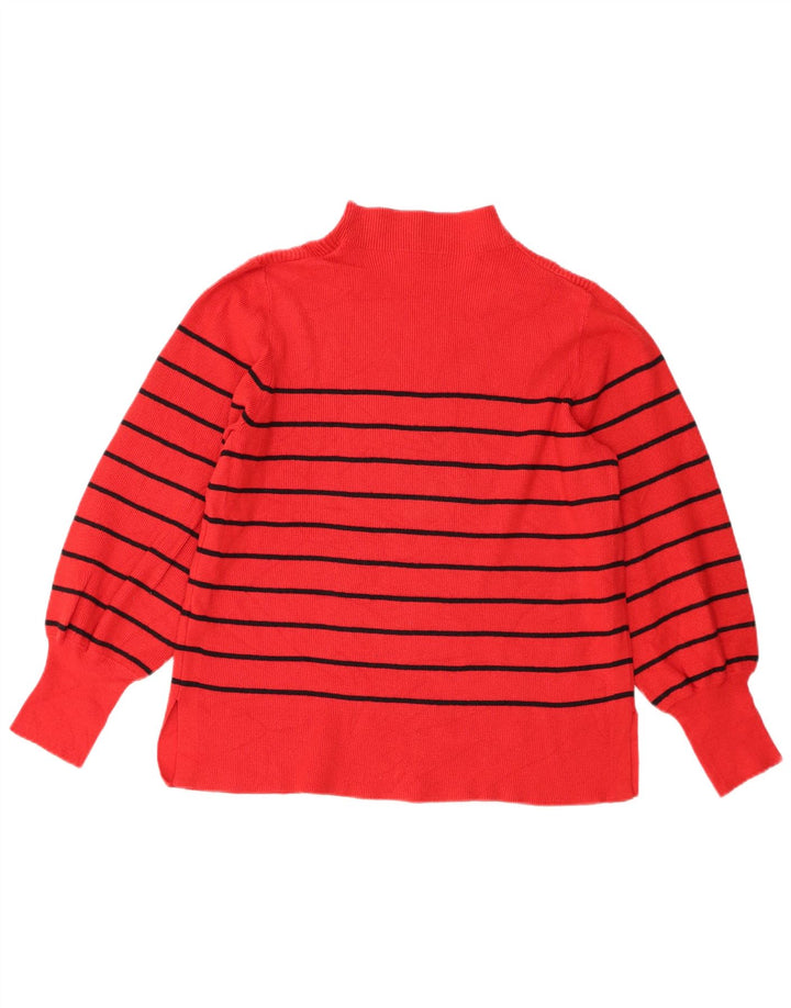 Marks & Spencer Damen-Pullover mit Rollkragen, Gr. 40, Größe L, rot gestreift