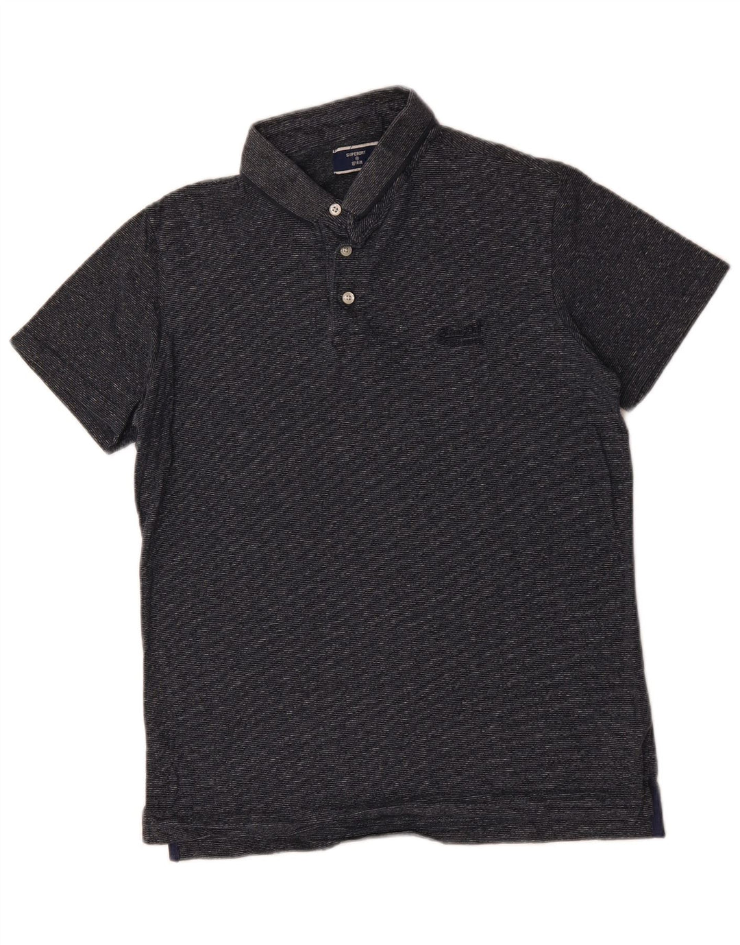 SUPERDRY Herren-Poloshirt, große, grau gesprenkelte Baumwolle