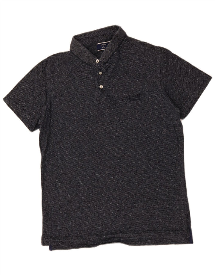 SUPERDRY Herren-Poloshirt, große, grau gesprenkelte Baumwolle