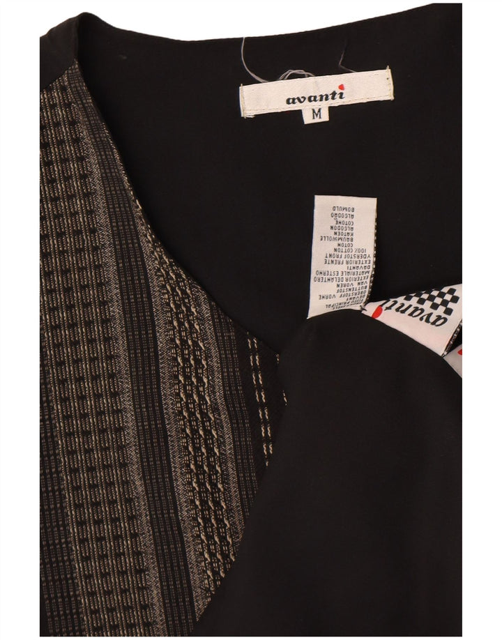 Avanti Herrenweste, mittelgroß, schwarz, gestreift, Baumwolle