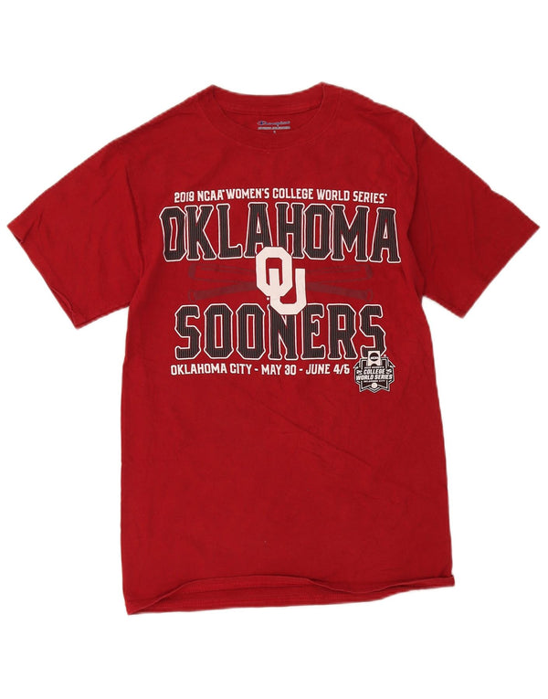 Champion Herren Oklahoma Sooners Grafik-T-Shirt-Oberteil, Größe S, Rot, Baumwolle