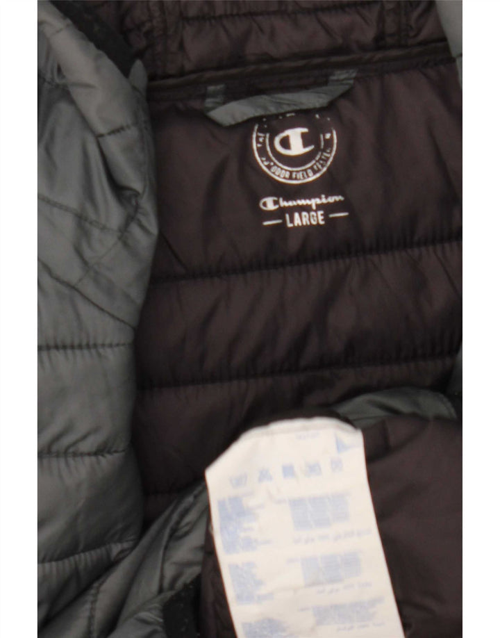 Champion Herren-Jacke mit Kapuze, gepolstert, UK 40, Größe L, Grau, Polyamid