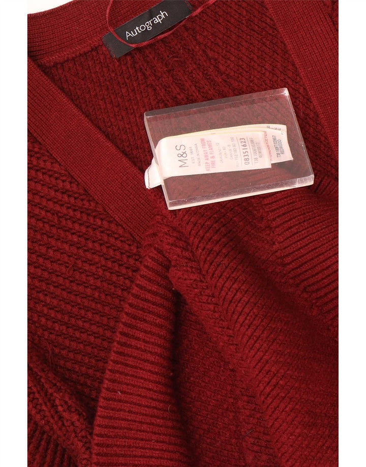 Marks & Spencer Damen-Strickjacke Autograph UK 12 Mittelrote Viskose