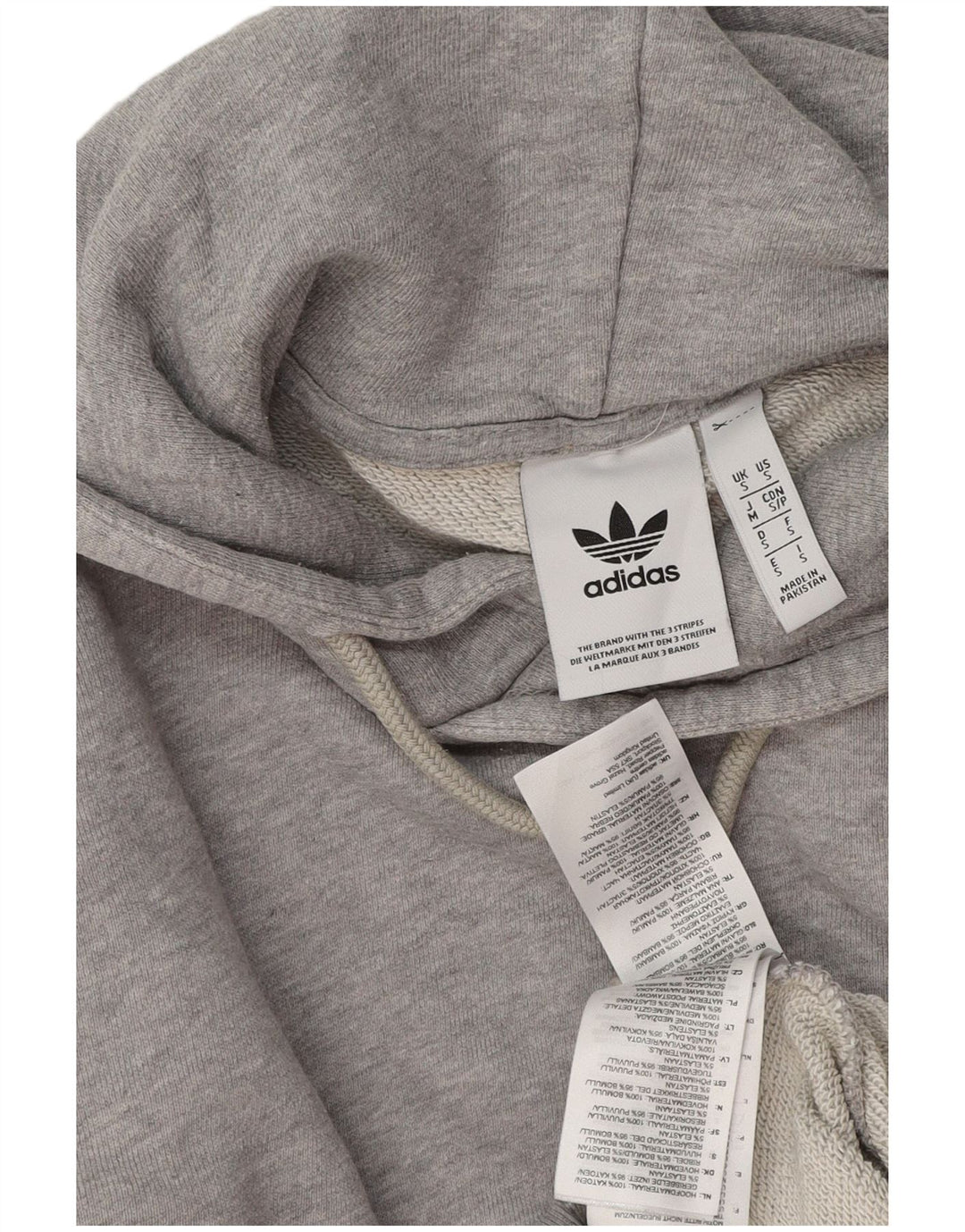 ADIDAS Herren Kapuzenpullover, klein, grau gefleckte Baumwolle