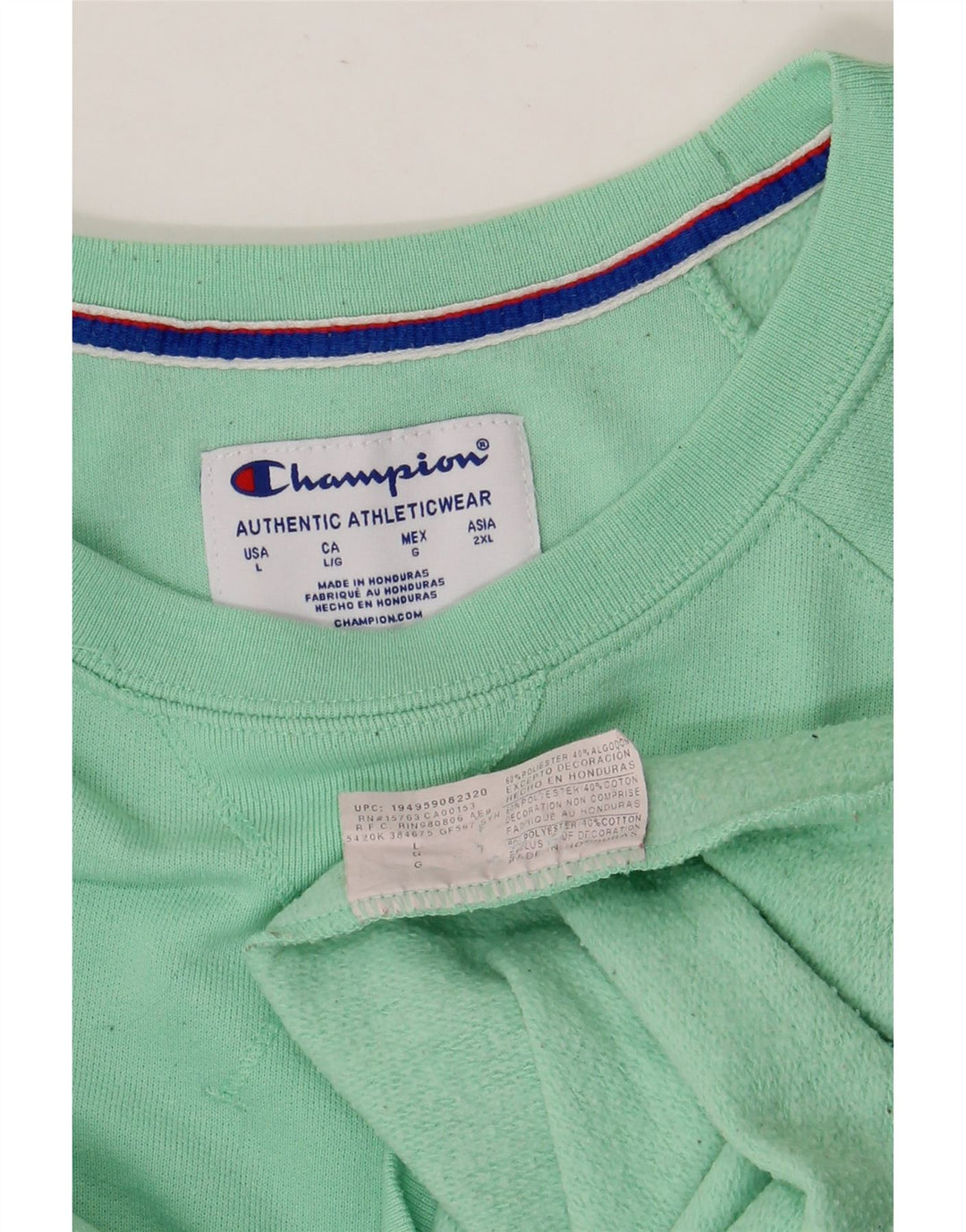 CHAMPION Herren-Sweatshirt-Pullover, groß, grüne Baumwolle