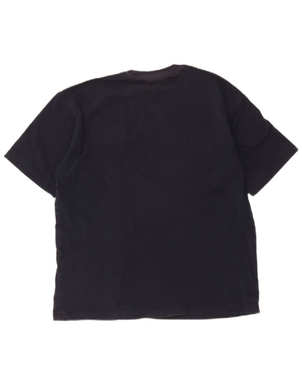Champion Damen Übergroßes Grafik-T-Shirt-Oberteil UK 6 XS Marineblau