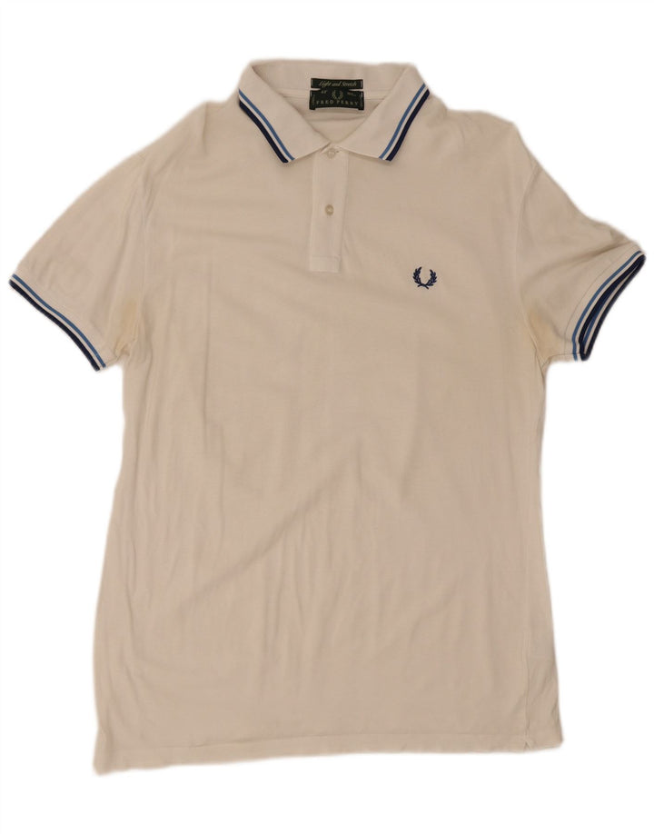 Fred Perry Herren-Poloshirt aus mittelweißer Baumwolle
