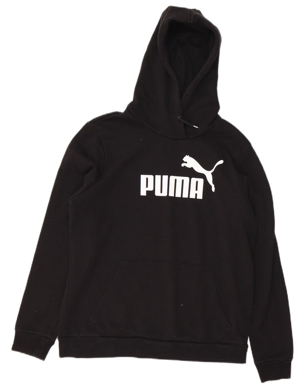 PUMA Damen Graphic Hoodie Pullover UK 16 Large Schwarz Baumwolle