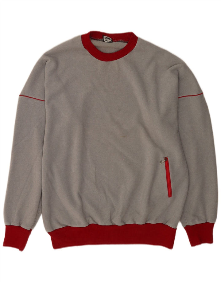 Vintage Herren Sweatshirt Pullover IT 54 XL Grau Farbblock