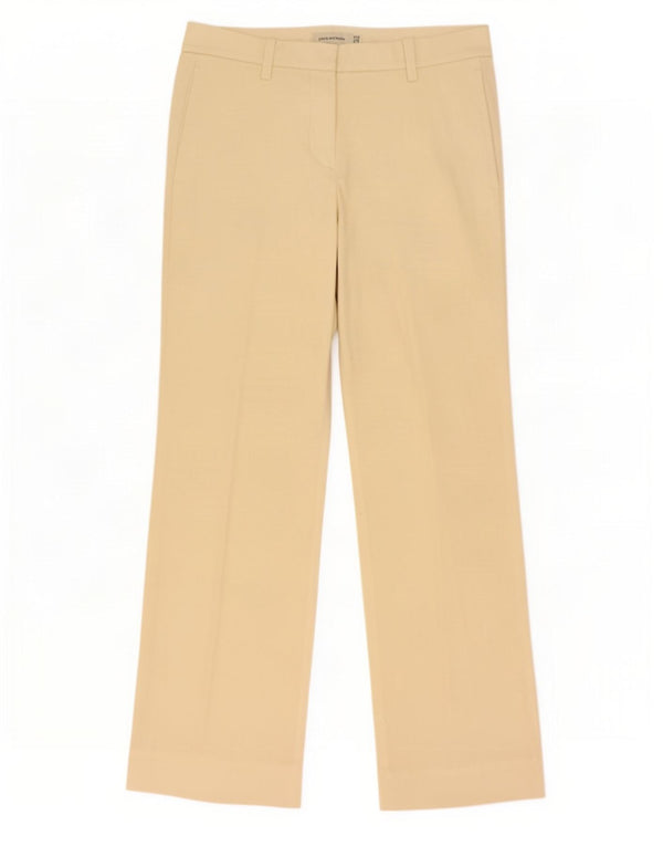 Zara Womens Wide Leg Chino Trousers EU 40 Medium W30 L29 Beige Cotton