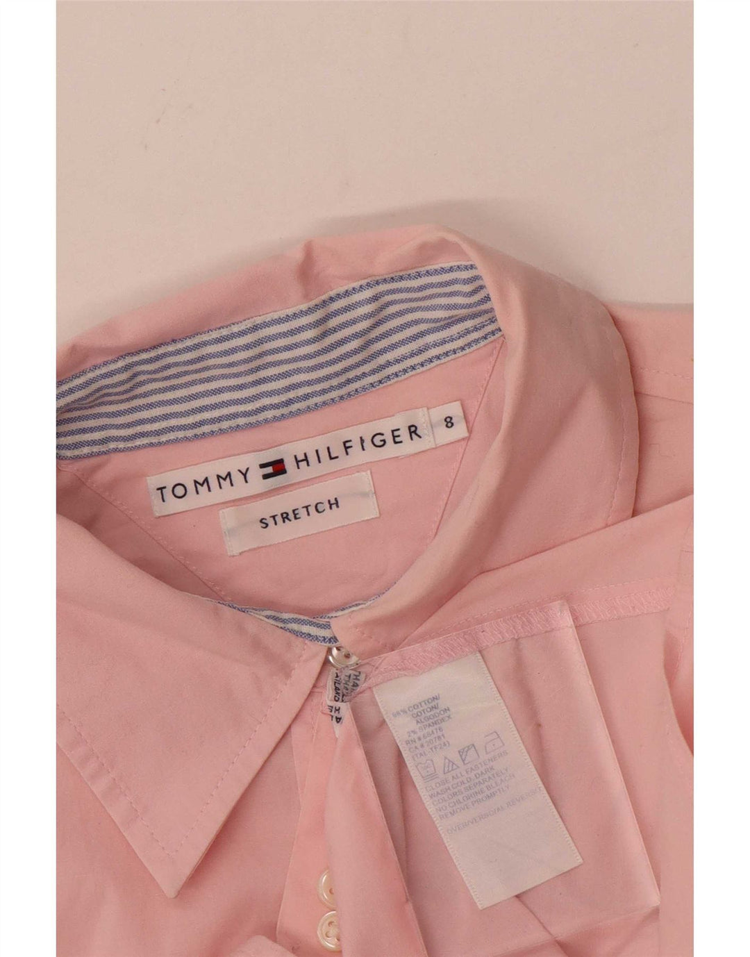 Tommy Hilfiger Damen-Hemd, US 8, mittelrosa, Baumwolle